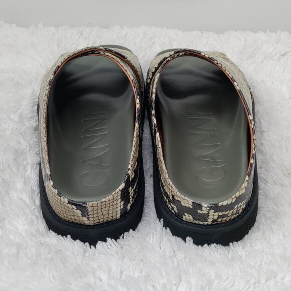 New leather Ganni Snakeskin slide sz 37 / 6.5 - Picture 6 of 11